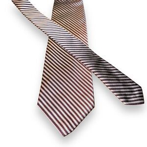 Keys & Lockwood Purple & Silver Rep Stripe Handmade in USA Neck Tie